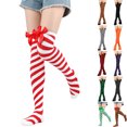 thumbnail image 1 of Womens Socks Fashion Striped Thick Warm Christmas Bow Socks With Large Size Socks, 1 of 7