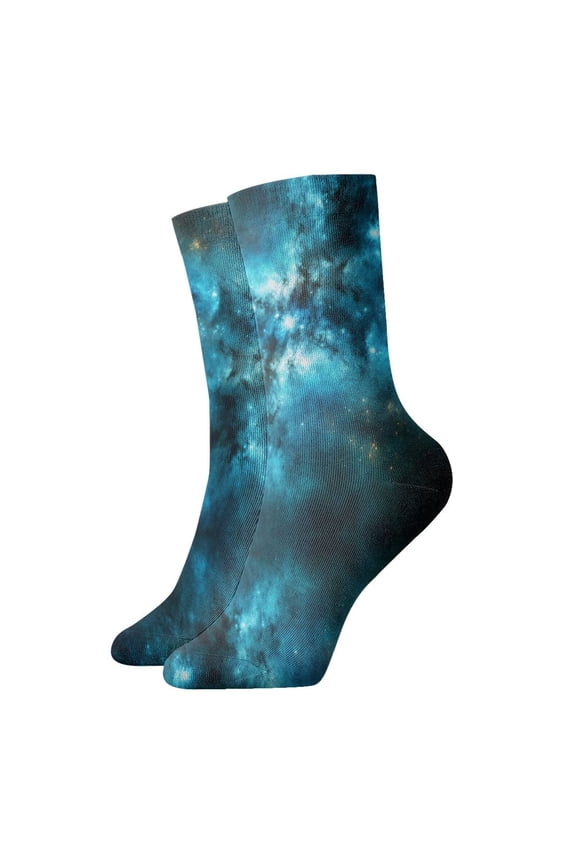 Womens Socks Galaxy Nebula Space Novelty Funny Quarter Socks for Mens