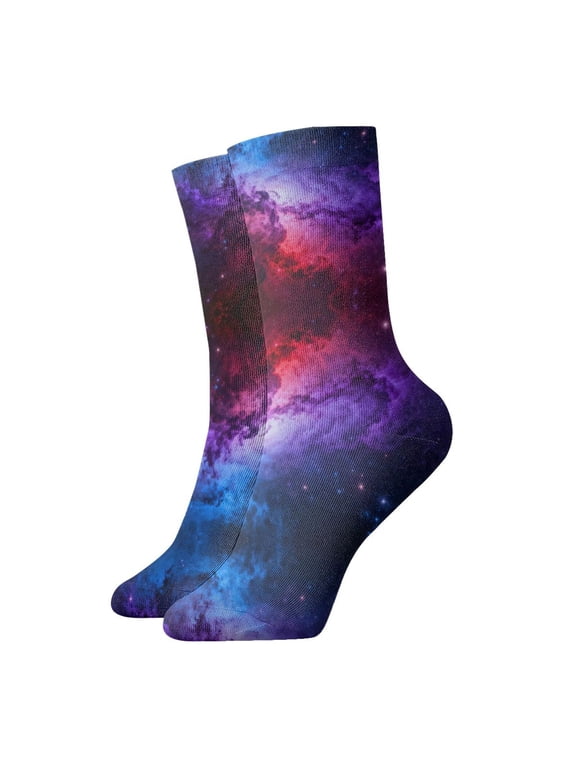 Womens Socks Galaxy Print Novelty Funny Quarter Socks for Mens