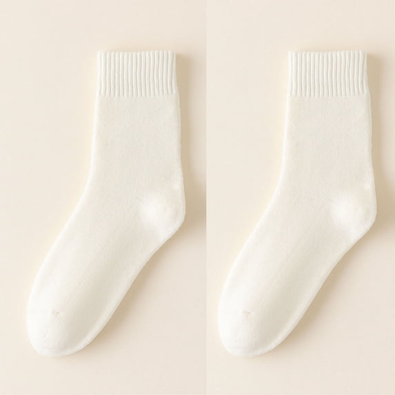 Womens Socks Knee High Women's Winter Mid Tube Socks with Fleece for Warmth and Cold Protection Fleece Socks Beige One Size