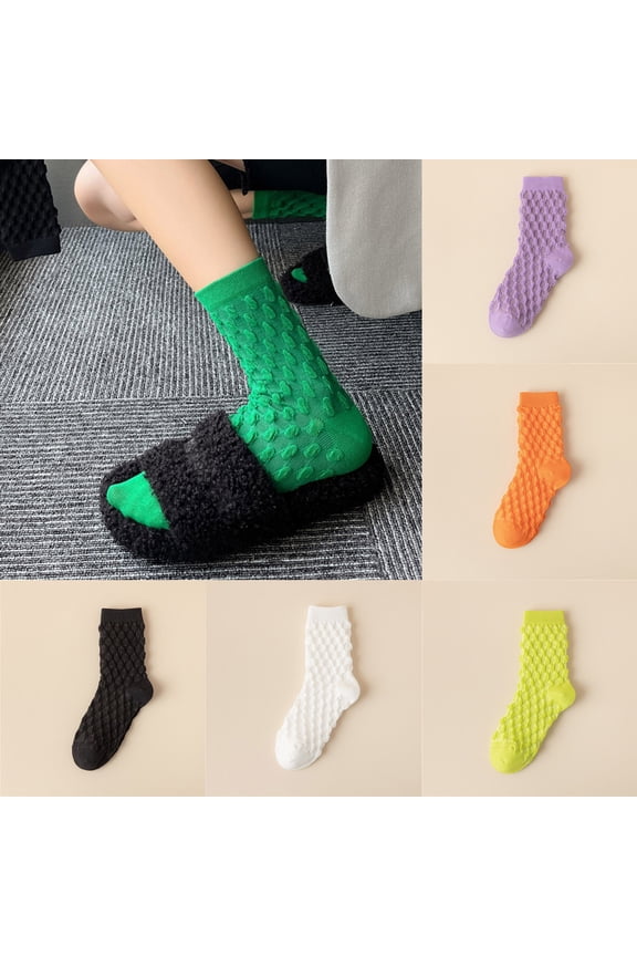 Womens Socks Mide Tube Socks Candy Colors Socks Colorful Lightweight Cotton Athletic Socks Sport Socks Hiking Socks for Women Orange One Size