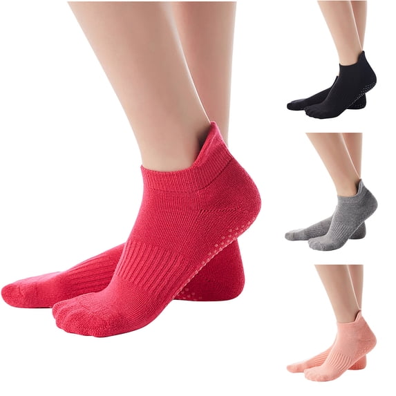 Womens Socks No Show Comfortable Breathable Non Slip Short with Adhesive Dots