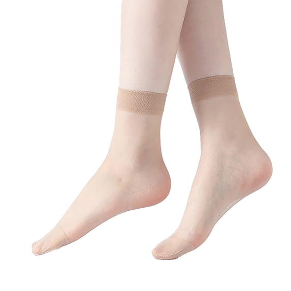 Womens Socks Nylon Ankle High Comfort Socks 10 Pack Compression Socks for Women White One Size
