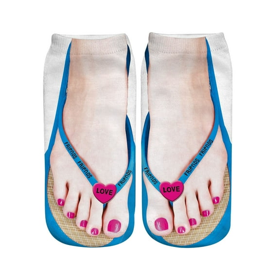 Womens Socks Pattern Manicure Print Socks Funny Hidden Running Socks Personalized Style Compression Socks for Women Blue M