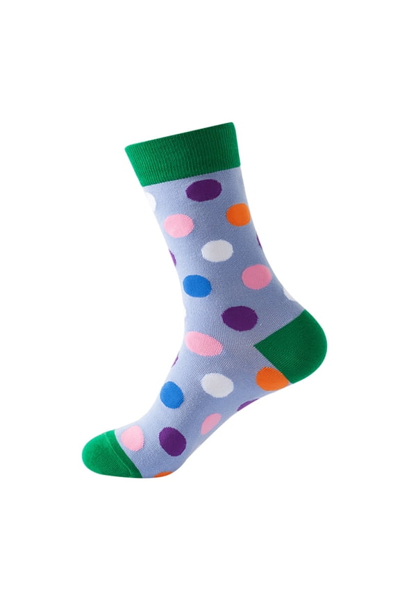 Womens Socks Polka Dot Socks Beige Hip-Hop Skateboard Sock Cute and Fun Crew Mid Tube Sock for Women with Retro Pattern Purple