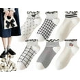 thumbnail image 1 of Womens Socks Ruffle Ankle Striped Bows Argyl Plaid Dots White Cotton Sock Crew, 1 of 9