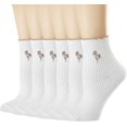thumbnail image 1 of Womens Socks, Ruffle Turn-Cuff Casual Ankle Breathable Cool Knit Cotton Lettuce Crew Frilly Sock 6 Pairs, 1 of 7