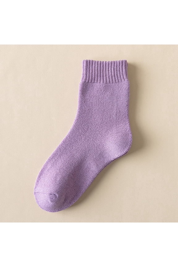 Womens Socks Solid Color Thickened Medium Length Tube Winter Warm Stockings Socks Legs Knee High Winter Stockings for Girls Christmas Stockings Knit Garter Tights for Women Stockings Christmas