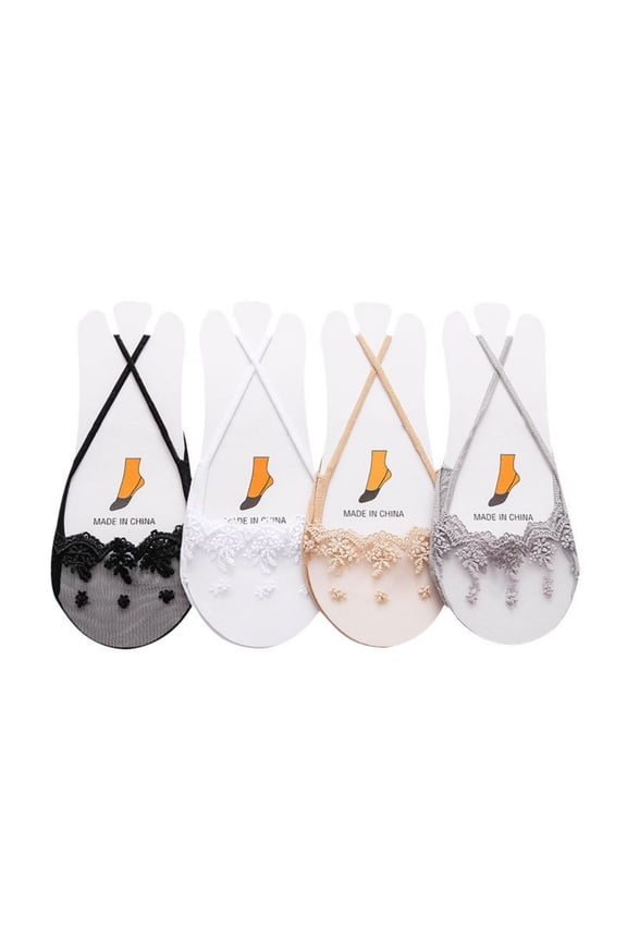 Womens Socks Summer Half Toe Elastic Wicking Shallow High Heel Sock Slippers Daily Wear