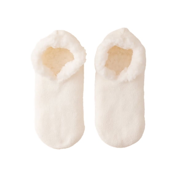 Womens Socks Thick Lamb Wool Warm Plush Indoor Socks Compression Socks for Women White One Size