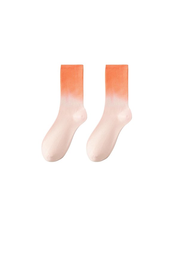 Womens Socks Unisex Gradient Mid-Calf Colorful Sports Outer Stockings