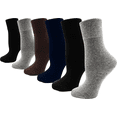 thumbnail image 1 of Womens Soft Bamboo Dress Socks, 6 Pairs Lightweight Premium Thin Crew Socks Bulk Pack (Assorted), 1 of 6