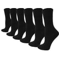 thumbnail image 1 of Womens Soft Bamboo Dress Socks, 6 Pairs Lightweight Premium Thin Crew Socks Bulk Pack (Black), 1 of 2