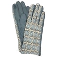thumbnail image 1 of Womens Soft Blue Tweed Geometric Stretch Fit Texting & Tech Touchscreen Gloves, 1 of 2