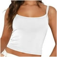 thumbnail image 1 of Womens Soft Camisole Top Adjustable Spaghetti Strap Workout Undershirt Basics Cute Crop Tank Tops Summer Clothes (M, White), 1 of 6