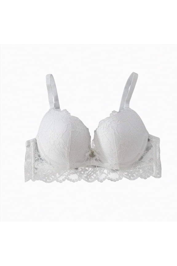 Womens Soft Comfortable No Underwire Bras V Neck Seamless Push Up Bralettes Full Coverage Tshirt Brassier(White,80B)