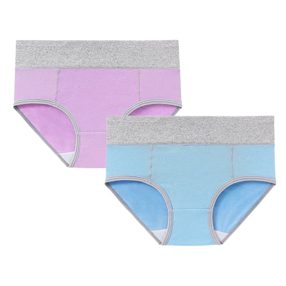 Womens Soft High Waist Briefs 2 Pack Cotton Classic Underpants Ladies Everyday Comfort