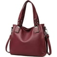 thumbnail image 1 of Womens Soft Leather Handbags Vegan Shoulder Tote Large Capacity Top Handle Crossbody Bag Satchel Purse, 1 of 7