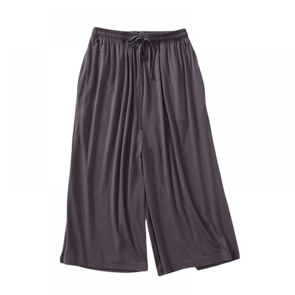 Capri Pants for Women with Pockets Wide Leg Yoga Capris for Women Side  Split Capri Sweatpants Drawstring Crop Pants