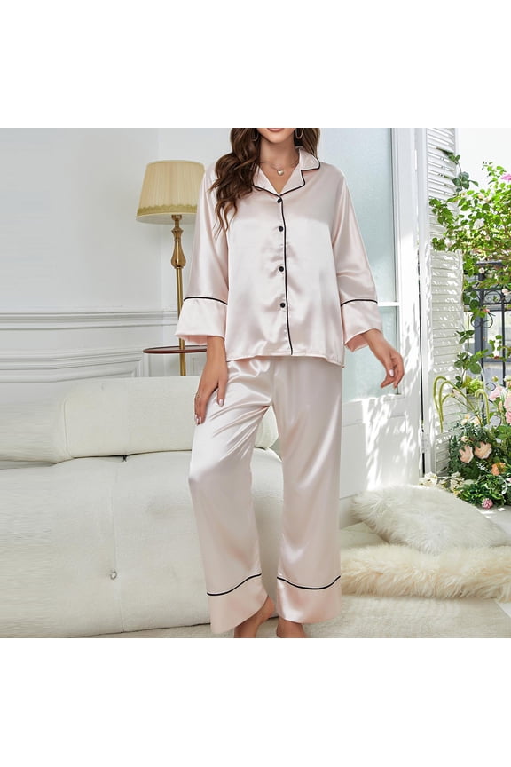 Womens Soft Pajama Clearance- Bathrobes Silk Satin Long Sleeve Sexy Plus Size Robe Sleepwear Beige Size XL