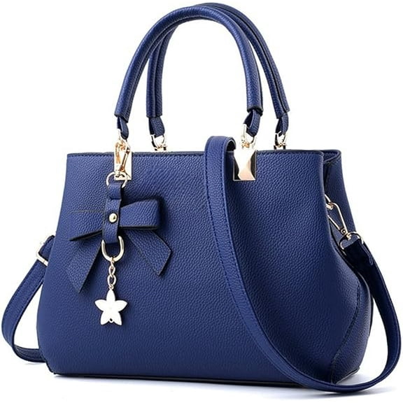 Womens Soft Pu Leather Handbag Tote Shoulder Purse Zipper Compartment Crossbody Bags Solid Color Satchel Bag