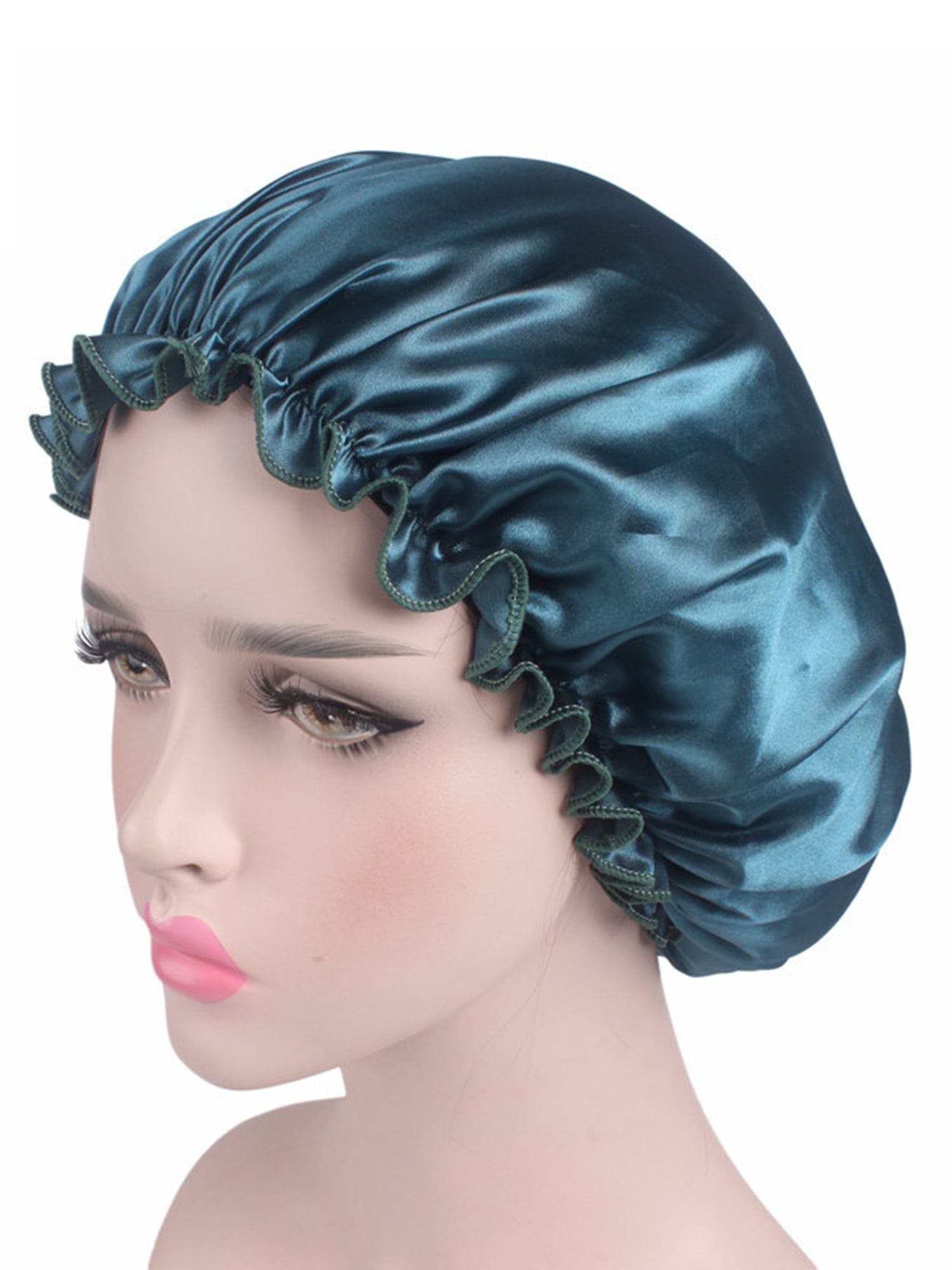 Womens Soft Pure Satin Silk Sleeping Caps Night Sleep Hats Hair Scarves
