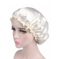 thumbnail image 1 of Womens Soft Pure Satin Silk Sleeping Caps Night Sleep Hats Hair Scarves Bonnet, 1 of 4