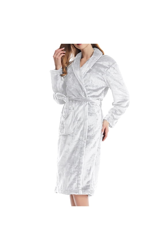 Womens Soft Robe Warm Shaggy Bathrobe
