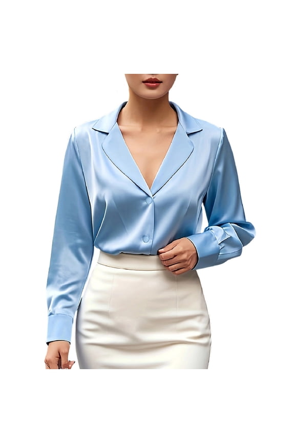 Womens Soft Satin Silk Leopard Button Down Fashion Shirts for Women Silky Long Sleeve Work Shirt Dressy Blouses Tops