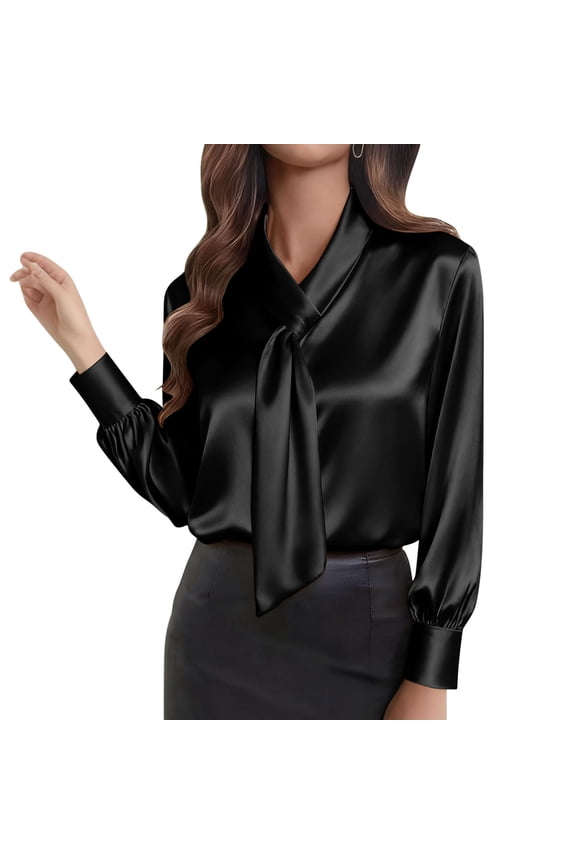 Womens Soft Satin Silk Leopard Button Down Shirts for Women Silky Long Sleeve Fashion Work Shirt Dressy Blouses Tops