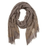 Womens Soft Scarf w/ Mixed Studs - Brown