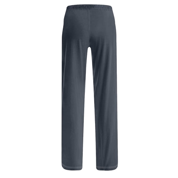 Womens Soft Straight Leg Sleep Pants Elastic Waist Solid Color Casual Trousers for Loungewear Nightwear Dark Gray 14(XXXL)