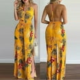 thumbnail image 1 of Womens Soft Summer Jumpsuits Short Sleeve Casual Wide Legs Rompers Yellow M, 1 of 5