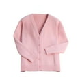 thumbnail image 1 of Womens Soft Sweater Cardigans Button Up Long Sleeve V Neck Knit Sweaters Solid Color Comfy Casual Fall Outerwear (Free Size, Pink), 1 of 7