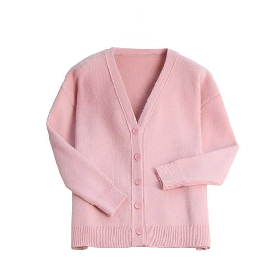 Womens Soft Sweater Cardigans Button Up Long Sleeve V Neck Knit Sweaters Solid Color Comfy Casual Fall Outerwear (Free Size, Pink)