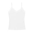 thumbnail image 1 of Womens Soft Tank Tops with Built in Bra Cami Women Cute Lace Shirts Summer Adjustable Spaghetti Straps Camisole Women Ribbed Breathable Cami Tanks Beach Travel Outfits, White XL, 1 of 9