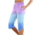 thumbnail image 1 of Womens Soft Yoga Pants for With Pockets Knee Length Petite Summer Lightweight High Waisted Athletic Workout Yoga Pants Leggings for Women Running Gym and Workout, 1 of 4