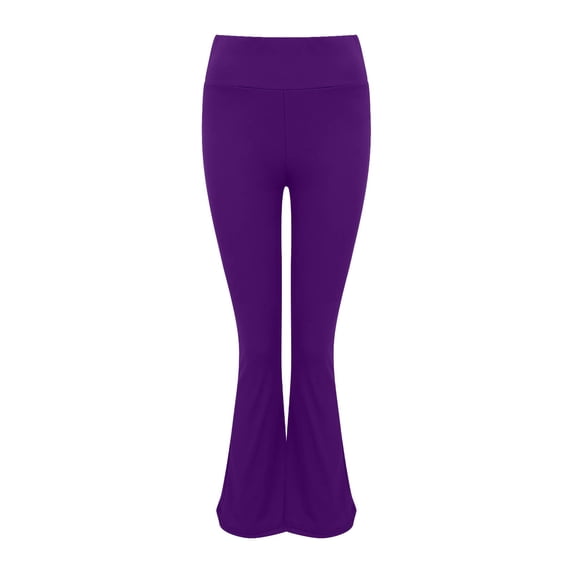 Womens Soft Yoga Pants Solid Color Fashionable Casual High Waisted Sports Yoga Flared Pants Leggings for Women Running Gym and Workout