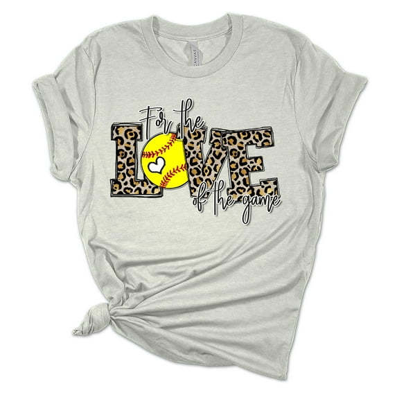 Womens Softball Tshirt For The Love of the Game Softball Mom Short Sleeve T-shirt-Athletic Heather-4xl