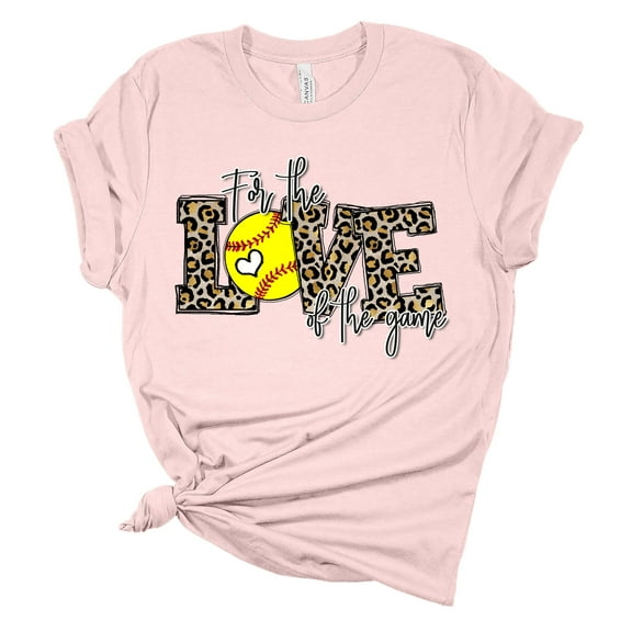 Womens Softball Tshirt For The Love of the Game Softball Mom Short Sleeve T-shirt-Soft Pink-medium