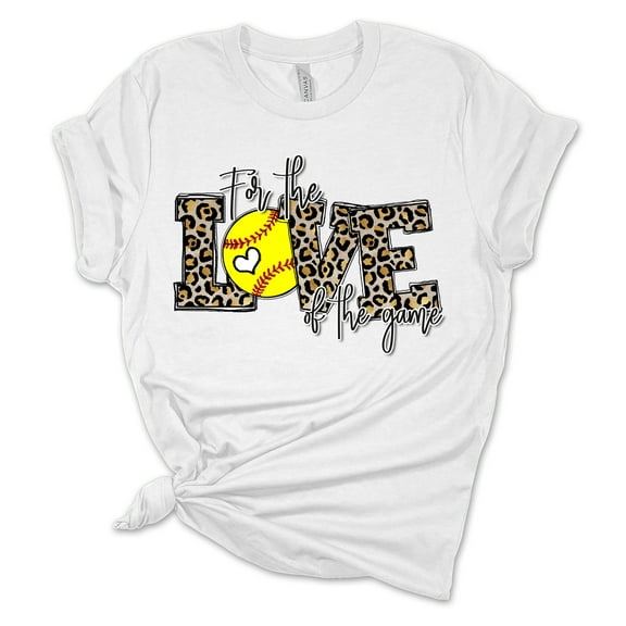 Womens Softball Tshirt For The Love of the Game Softball Mom Short Sleeve T-shirt-White-4xl