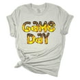thumbnail image 1 of Womens Softball Tshirt Game Day Leopard Softball Mom Short Sleeve T-shirt-Athletic Heather-xl, 1 of 1
