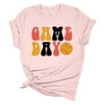 thumbnail image 1 of Womens Softball Tshirt Game Day Retro Softball Mom Short Sleeve T-shirt-Soft Pink-6xl, 1 of 1