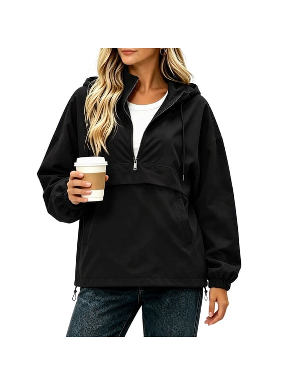 Womens Softshell Waterproof Jackets With Hooded Long Sleeve Pullover,S