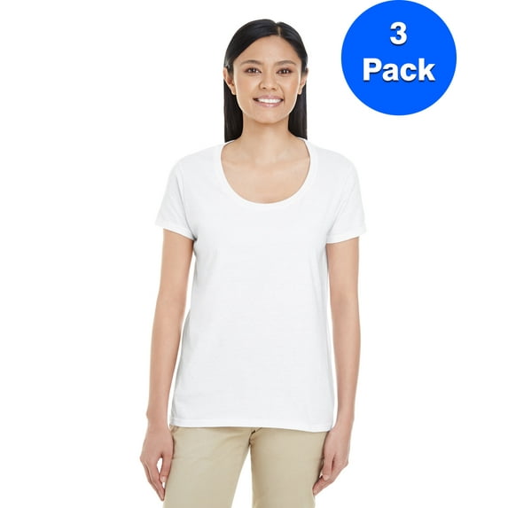 Womens Softstyle® 4.5 oz. Deep Scoop T-Shirt 3 Pack