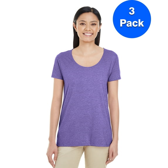 Womens Softstyle® 4.5 oz. Deep Scoop T-Shirt 3 Pack