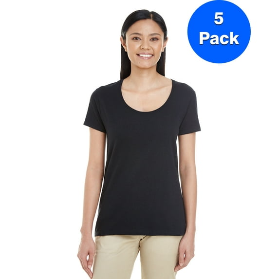 Womens Softstyle® 4.5 oz. Deep Scoop T-Shirt 5 Pack