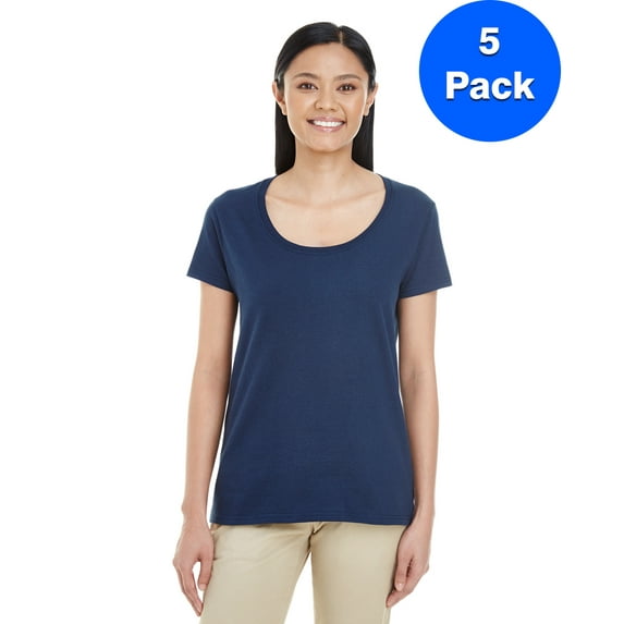 Womens Softstyle® 4.5 oz. Deep Scoop T-Shirt 5 Pack