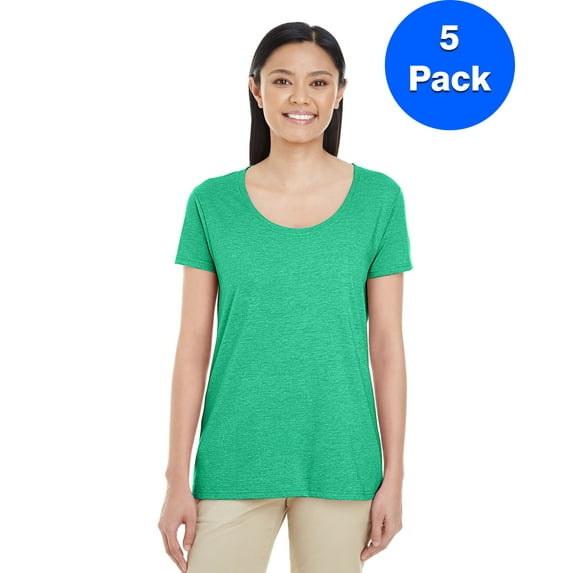 Womens Softstyle® 4.5 oz. Deep Scoop T-Shirt 5 Pack