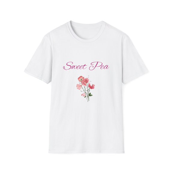 Womens Softstyle T-Shirt-Sweet Pea, womens tee, cute flower shirt